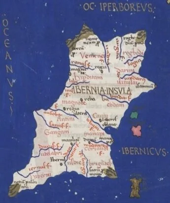 Ptolemy Cosmographia 1467 Ireland — direct archive visual. Shown from the cited image source.