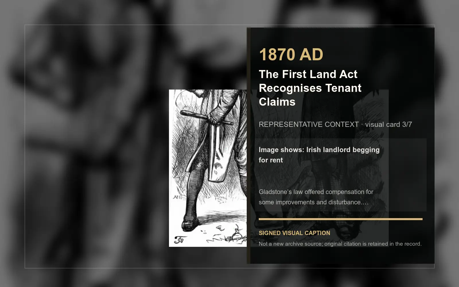 Irish landlord begging for rent — representative context visual. Event-specific signed card derived from the cited source.