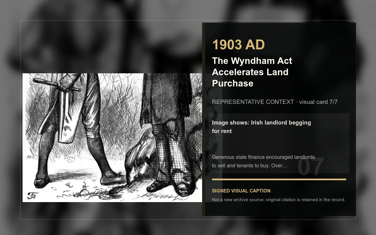 Irish landlord begging for rent — representative context visual. Event-specific signed card derived from the cited source.