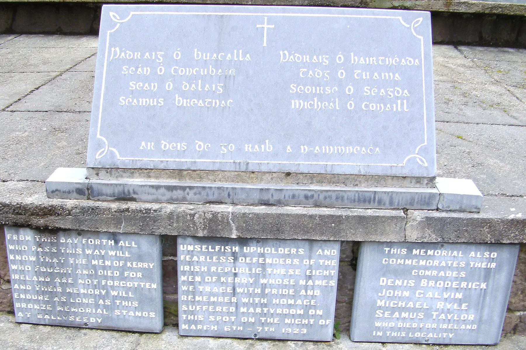 Ballyseedy memorial — later memorial or aftermath visual. Shown from the cited image source.