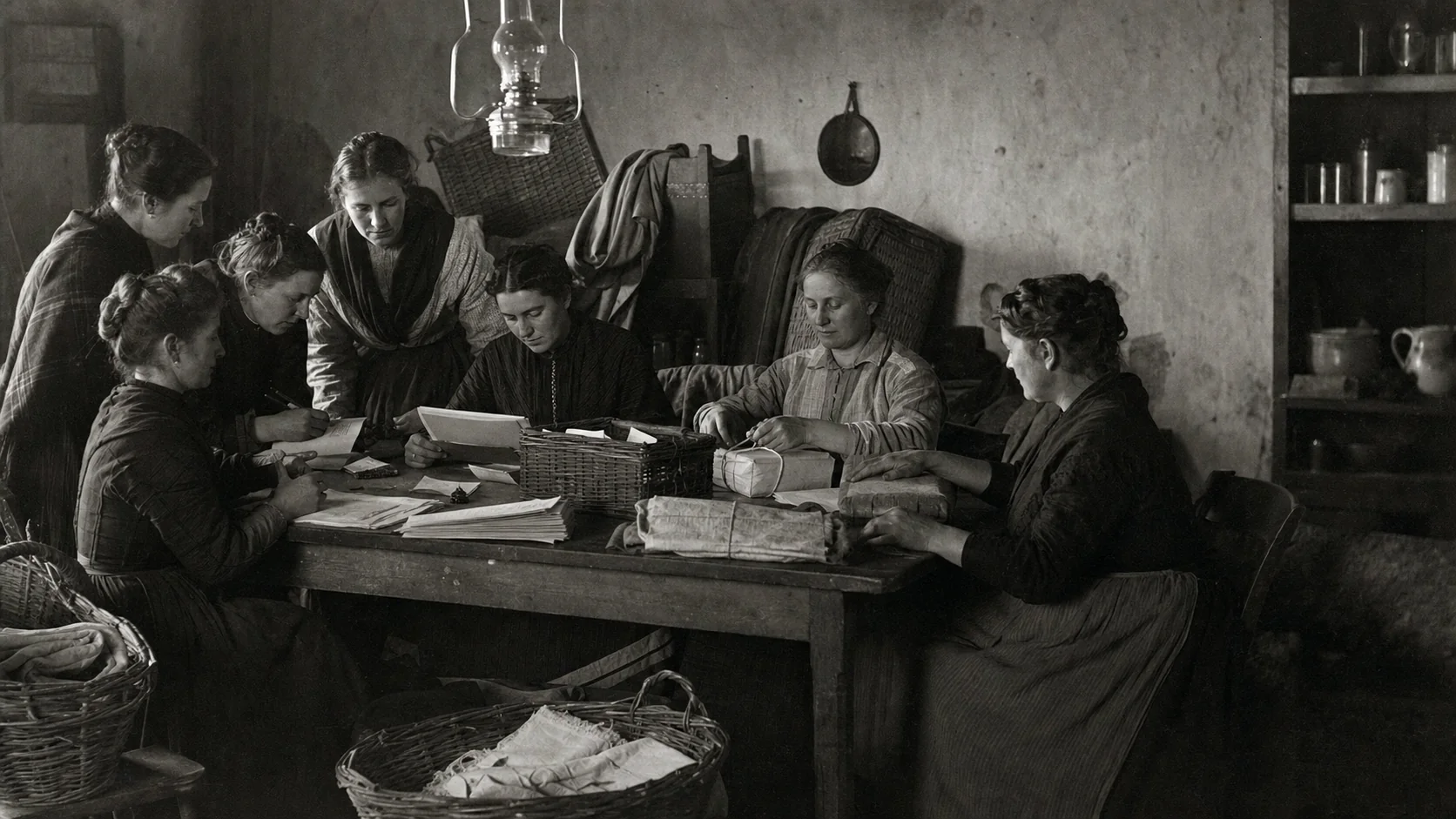 Editorial reconstruction — Ladies’ Land League relief context, not archival evidence — representative context visual. Shown from the cited image source.